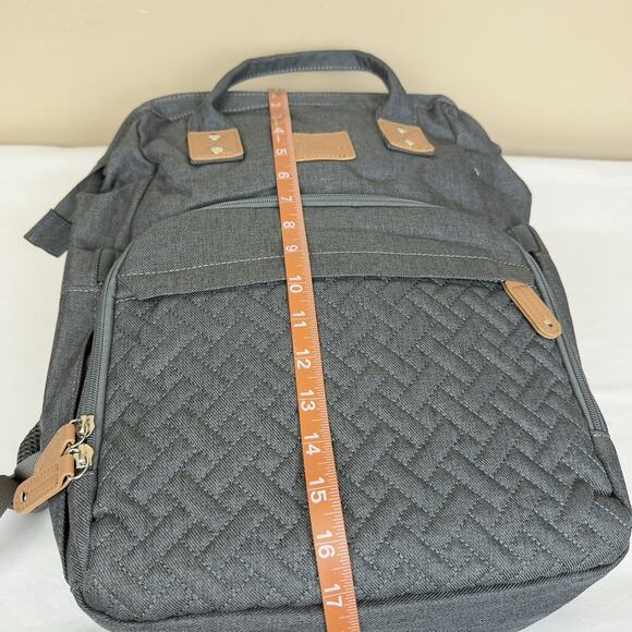 JOLLITO Gray Diaper Bag Backpack w/ Changing Station – Large, New No Box - Picture 14 of 15